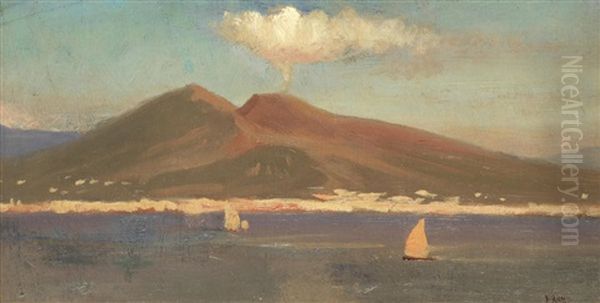 A View Of The Bay Of Naples Oil Painting by Henry F. Farny