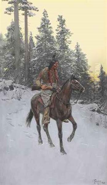 On The Trail Oil Painting by Henry F. Farny