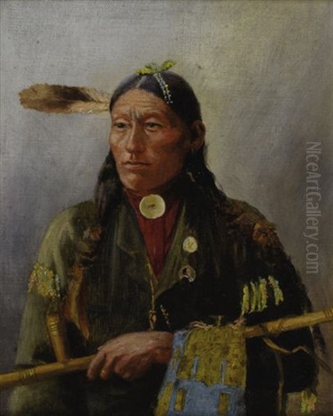 Ogallala Fire Oil Painting by Henry F. Farny