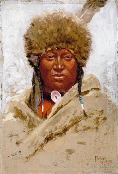 Indian Head, 1908 Oil Painting by Henry F. Farny