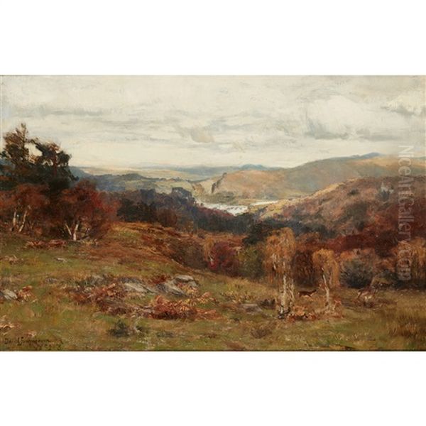 Hills Above Dunkeld Oil Painting by David Farquharson