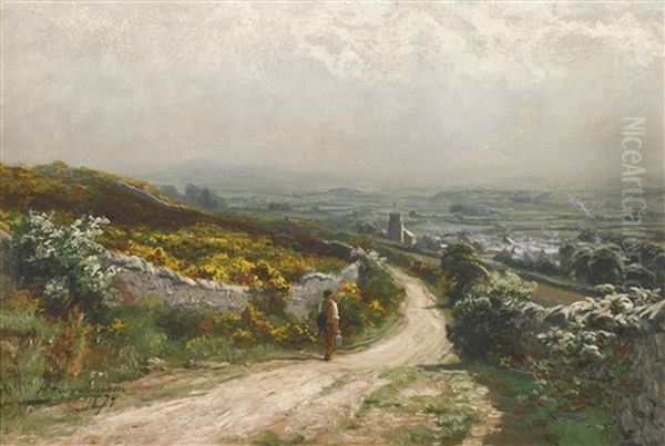 Wharton Village, Near Lancaster Oil Painting by David Farquharson