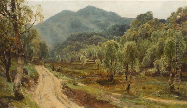 On The Road To Birnam Hill Oil Painting by David Farquharson