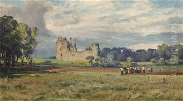 Caerlaverock Castle Oil Painting by David Farquharson