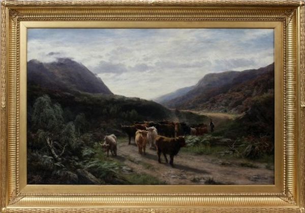 Highland Drove Oil Painting by David Farquharson