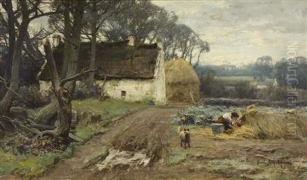 Working In The Fields Oil Painting by David Farquharson