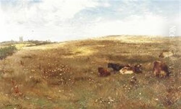 Summer Pasture Oil Painting by David Farquharson