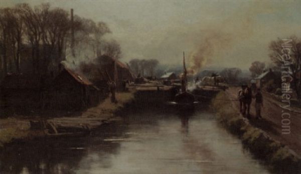 The Lock Gate Oil Painting by David Farquharson