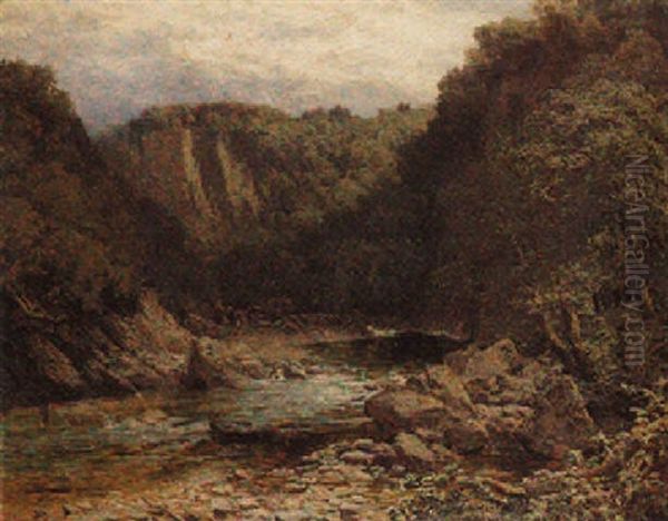 Scene On The Ericht At Craighall, Perthshire Oil Painting by David Farquharson