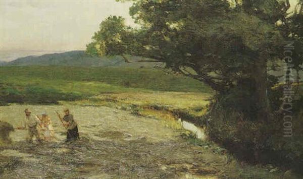 Haymaking Oil Painting by David Farquharson