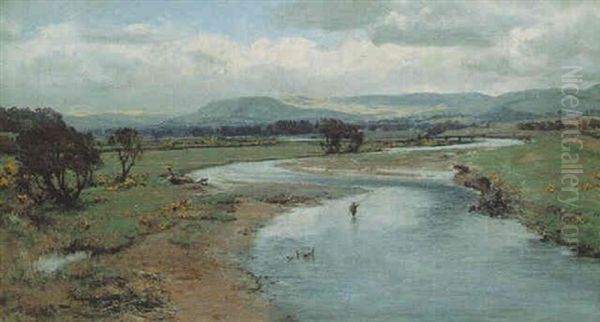 On The Nith Oil Painting by David Farquharson