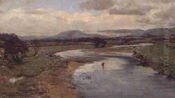 The River Nith, Scotland Oil Painting by David Farquharson