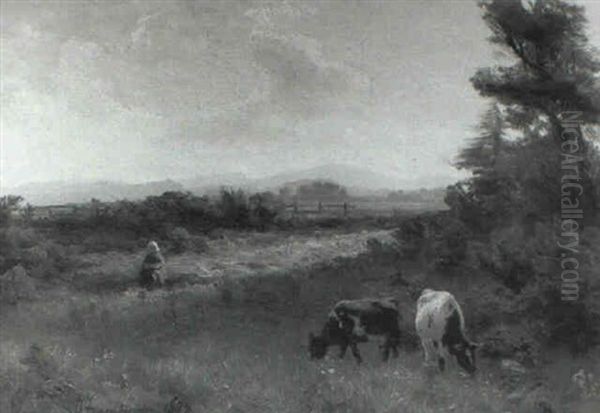 A Summer's Afternoon, Near Blairgowrie Oil Painting by David Farquharson