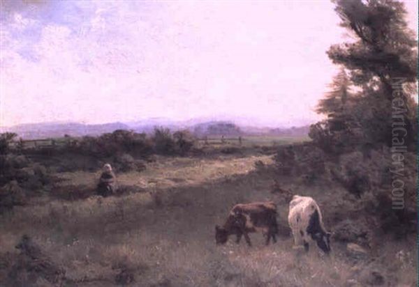 A Summer's Aftersnoon Near Blairgowrie Oil Painting by David Farquharson