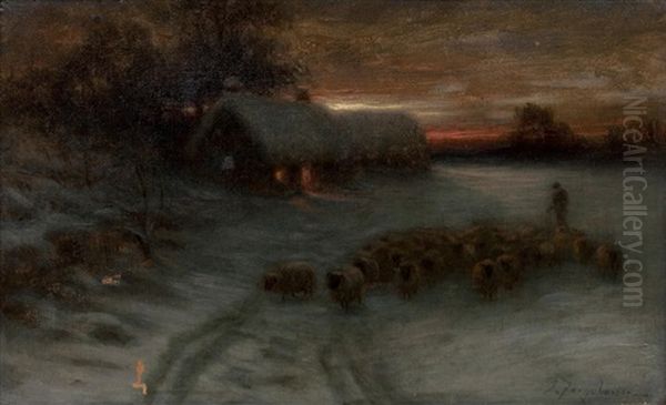 Homeward Oil Painting by Joseph Farquharson