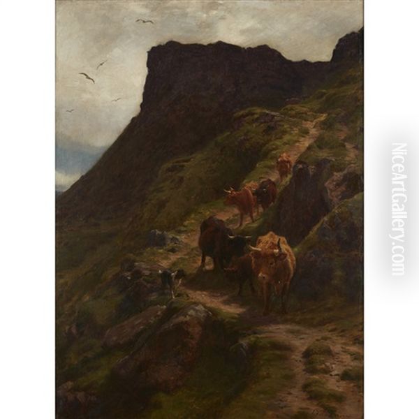 Coming Down From The Hills Oil Painting by Joseph Farquharson