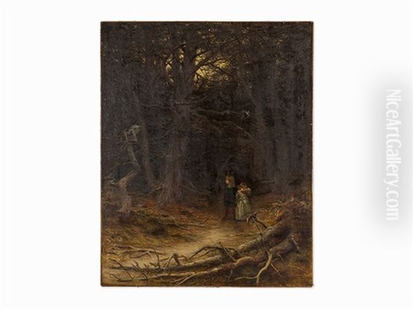 Lost In The Woods Oil Painting by Joseph Farquharson