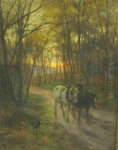 Sunset - Returning Home Oil Painting by Joseph Farquharson