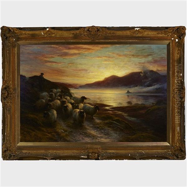 The Charmed Sunset Lingering Long Oil Painting by Joseph Farquharson