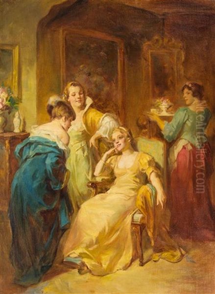 The Gossips Oil Painting by Joseph Farquharson