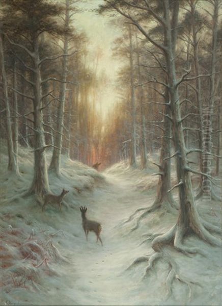 Startled Oil Painting by Joseph Farquharson