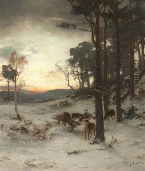 The Glow Of A Winter's Day Oil Painting by Joseph Farquharson