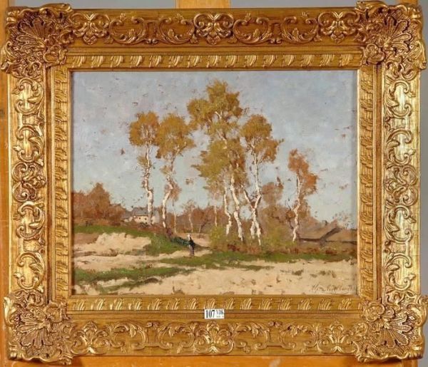 Paysage De Campine Anime Oil Painting by Alphonse Asselbergs