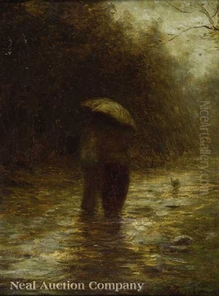 A Rainy Day Oil Painting by Joseph Farquharson