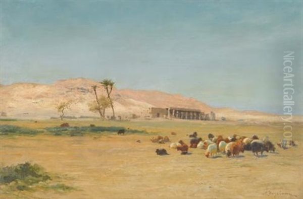 Egyptian Landscape Oil Painting by Joseph Farquharson