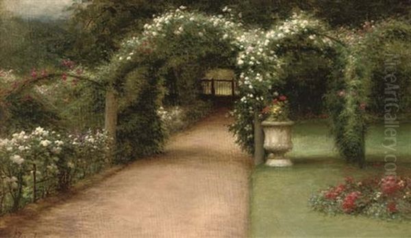 The Garden At Finzean Oil Painting by Joseph Farquharson