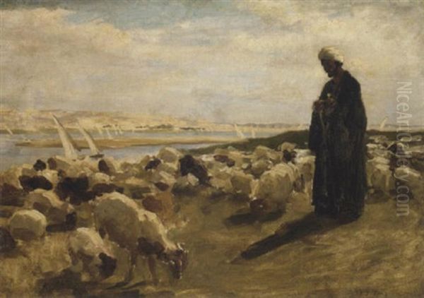 Shepherd Of The Nile Oil Painting by Joseph Farquharson