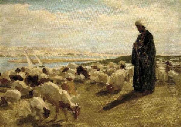 Shepherd Of The Nile Oil Painting by Joseph Farquharson