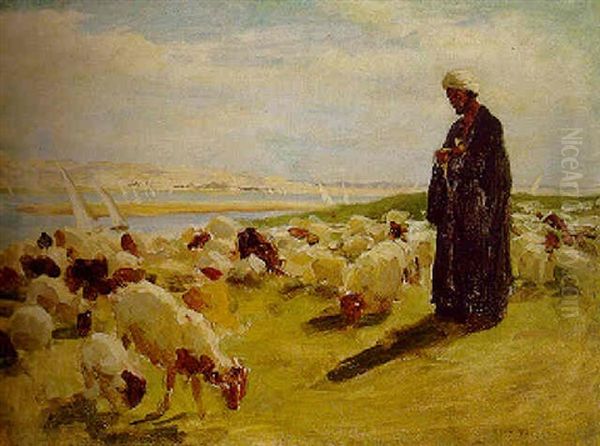 Shepherd Of The Nile Oil Painting by Joseph Farquharson