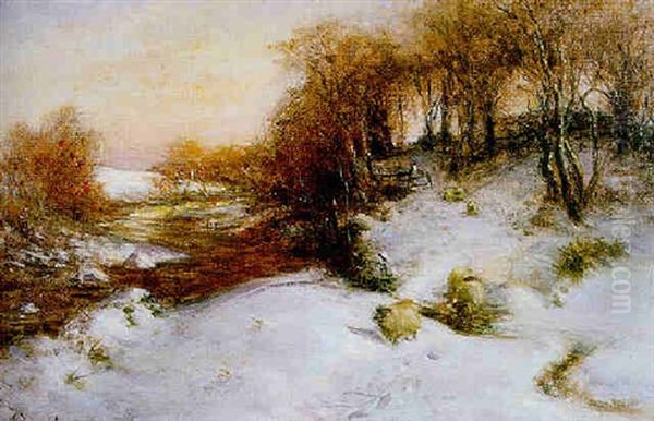 Day's Dyeing (sic) Glow Oil Painting by Joseph Farquharson