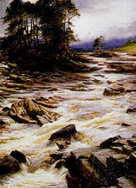 On The Feugh, Aberdeenshire Oil Painting by Joseph Farquharson