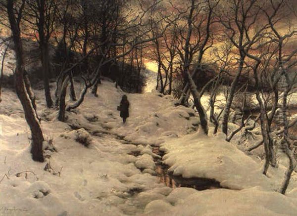 When The Mist With Evening Glows Oil Painting by Joseph Farquharson