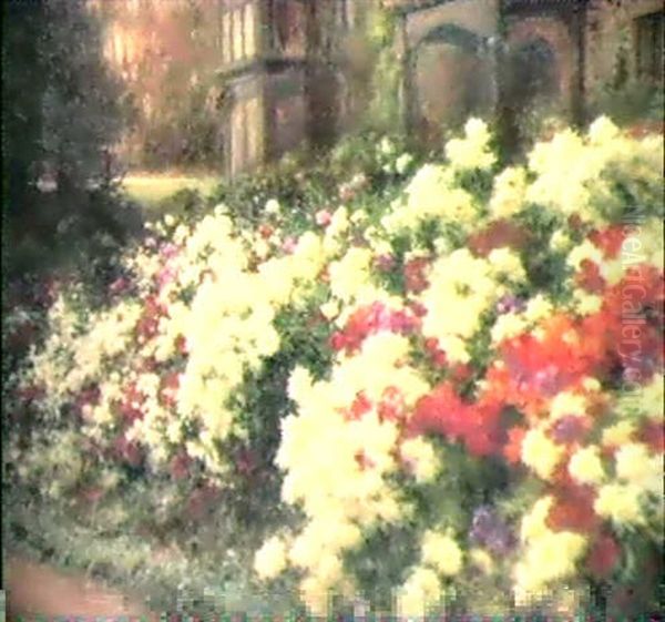 Flowering Herbaceous Borders Oil Painting by Joseph Farquharson