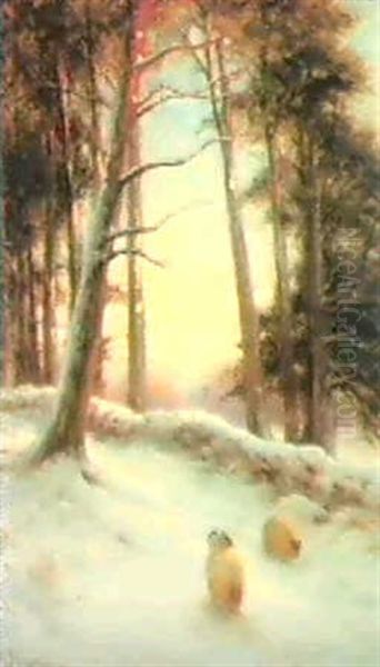 Soft Evening Light Oil Painting by Joseph Farquharson