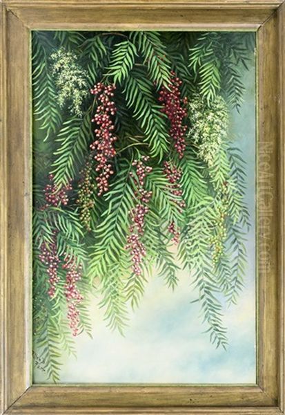 Blossoming Pepper Tree Oil Painting by Ellen Francis Burpee Farr