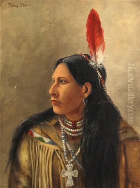 Portrait Of Falling Star Oil Painting by Ellen Francis Burpee Farr