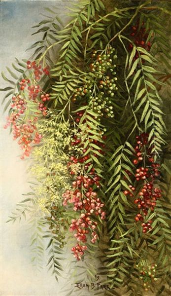 Pepper Tree Still Life Oil Painting by Ellen Francis Burpee Farr