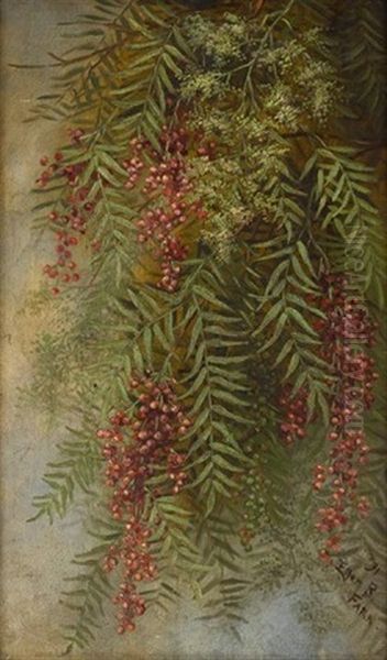 Pepper Tree Branches Oil Painting by Ellen Francis Burpee Farr