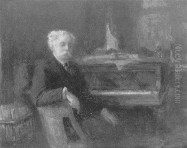 Gabriel Faure A Son Piano Oil Painting by Henri Farre