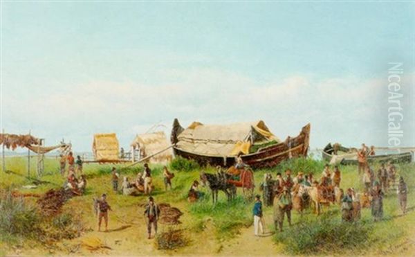 An Der Kuste Oil Painting by Gaetano Fasanotti