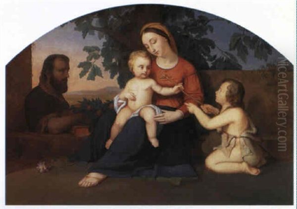 Die Heilige Familie Mit Dem Johannesknaben Oil Painting by Georg Wilhelm Fasel