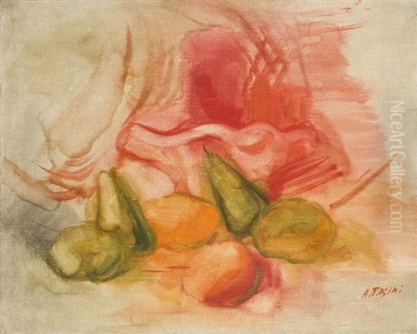 Nature Morte Rouge Aux Fruits Oil Painting by Alexandre Fasini