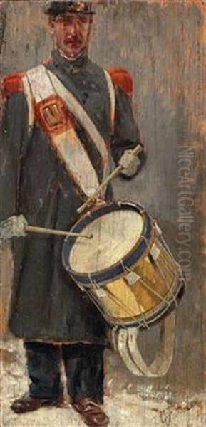 The Drum Major Oil Painting by Giovanni Fattori