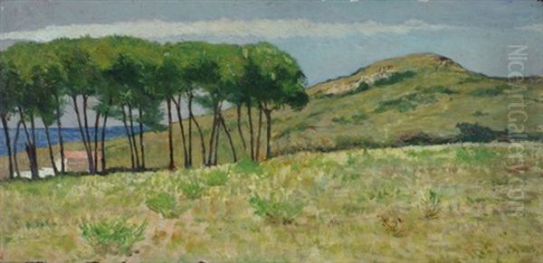 Monte Burrone Oil Painting by Giovanni Fattori