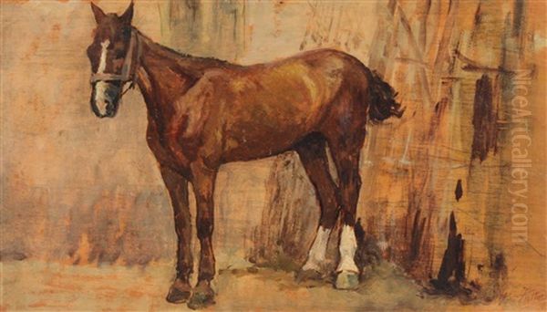 Cavallino Oil Painting by Giovanni Fattori