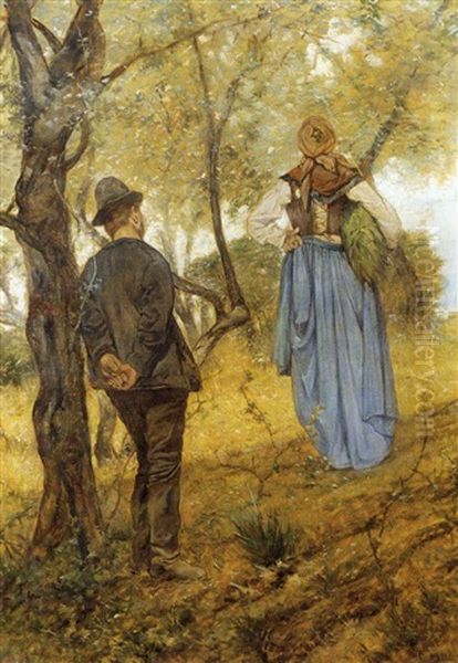 L'amore Nei Campi Oil Painting by Giovanni Fattori